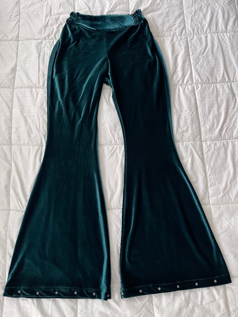 Silverado Green Velvet Western Bell Bottom Pants Women's Medium Tall